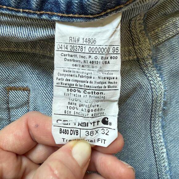 Carhartt B480 Traditional Fit Jeans 38x32 Light Wash Denim 2014 - Picture 8 of 8